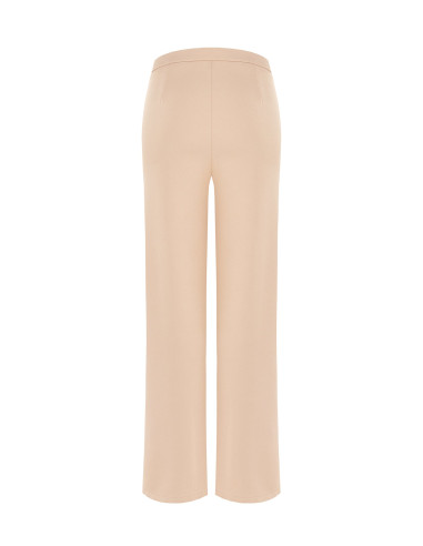 Palazzo Trousers in Scuba Crepe with Elasticated Waist Rinascimento - Beige Taupe