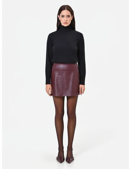 Turtleneck Sweater with Embroidered RR Logo Rinascimento - Black