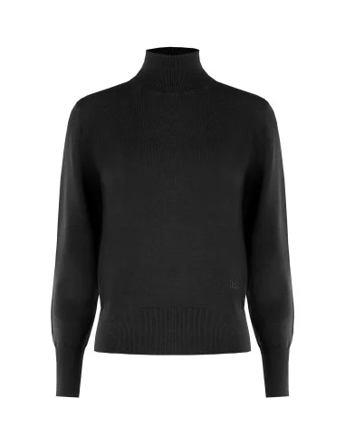 Pull à col roulé avec logo RR brodé Rinascimento - Noir