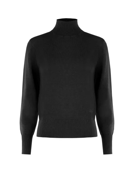 Pull à col roulé avec logo RR brodé Rinascimento - Noir