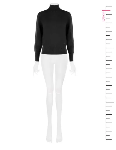 Maglione Dolcevita Con Logo Rr Ricamato Rinascimento - Nero