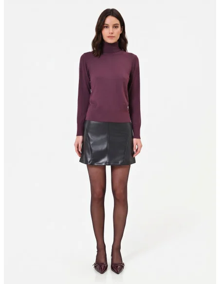 Maglione Dolcevita Con Logo Rr Ricamato Rinascimento - Bordeaux