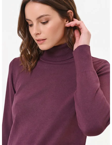 Maglione Dolcevita Con Logo Rr Ricamato Rinascimento - Bordeaux