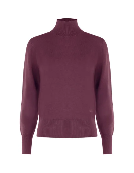Pull à col roulé avec logo RR brodé Rinascimento - Bordeaux