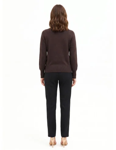 Maglione Dolcevita Con Logo Rr Ricamato Rinascimento - Moro