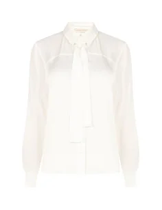 Camicia Fluida In Raso E Georgette Con Cravatta Rinascimento