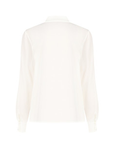 Fluid Satin and Georgette Blouse with Tie Rinascimento 2