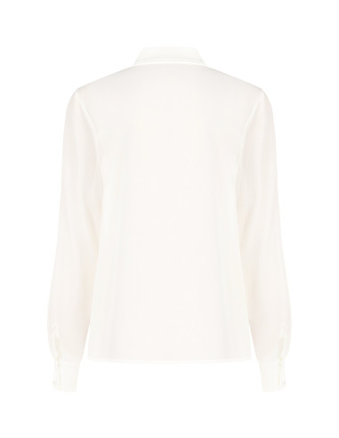 Fluid Satin and Georgette Blouse with Tie Rinascimento