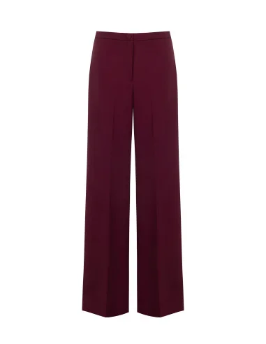 Palazzo Trousers in Cadi Fabric Without Pockets Rinascimento - Bordeaux