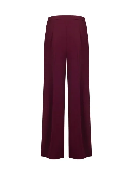 Pantalon palazzo en tissu cady sans poches Rinascimento - Bordeaux