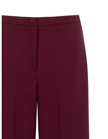 Pantalone Palazzo In Tessuto Cadi Senza Tasche Rinascimento - Bordeaux