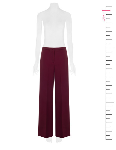 Pantalon palazzo en tissu cady sans poches Rinascimento - Bordeaux