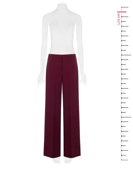 Palazzo Trousers in Cadi Fabric Without Pockets Rinascimento - Bordeaux