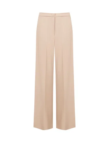 Pantalone Palazzo In Tessuto Cadi Senza Tasche Rinascimento - Tortora Beige