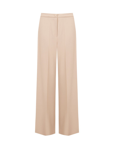 Palazzo Trousers in Cadi Fabric Without Pockets Rinascimento - Beige Taupe