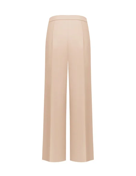 Palazzo Trousers in Cadi Fabric Without Pockets Rinascimento - Beige Taupe