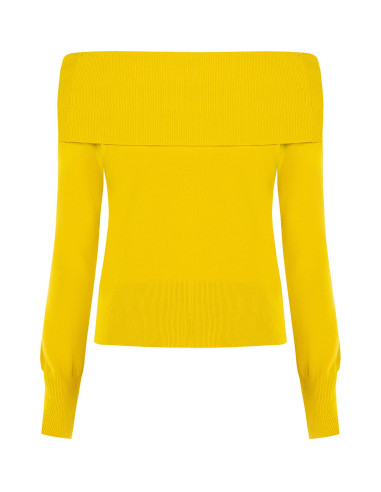 Off-the-shoulder jumper with embroidered ‘Rr’ logo – Rinascimento -...