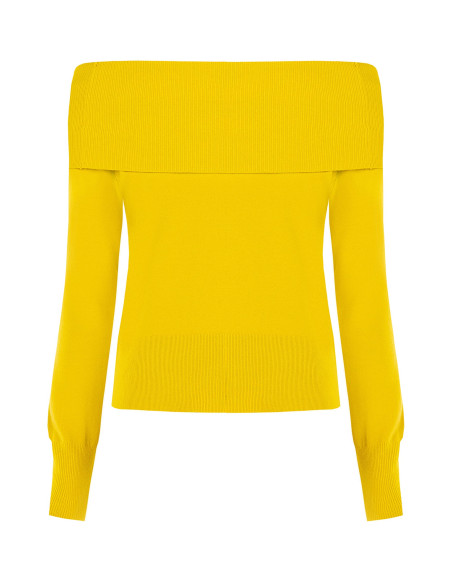 Off-the-shoulder jumper with embroidered ‘Rr’ logo – Rinascimento -...