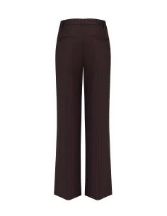 Pantalon palazzo en polyviscose avec pli sur le devant Rinascimento - Marron foncé 2