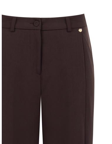 Pantaloni Palazzo In Poliviscosa Con Piega Davanti Rinascimento - Moro