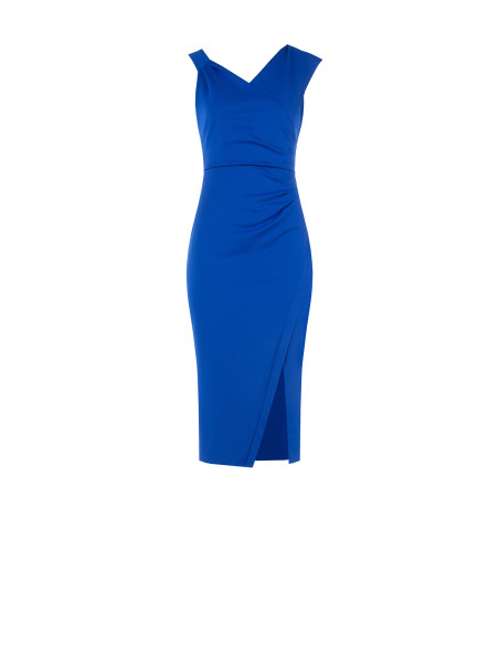 Fitted Longline Blazer Jacket in Milano Stitch Rinascimento - China Blue