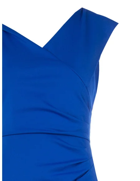 Veste blazer cintrée longue en jersey milano Rinascimento - Bleu Chine