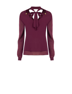Rinascimento Long-Sleeved Flowy Satin Blouse 2