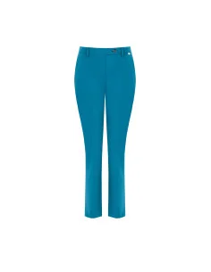Cropped Cigarette Trousers in Polyviscose with Elasticated Back – Rinascimento 2