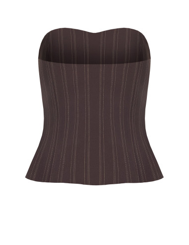 Top corset bustier rayé avec boutons dorés Rinascimento - Tête-de-Maure