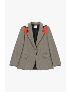 Blazer Fantasia Microcheck Con Dettagli Spalla Dixie