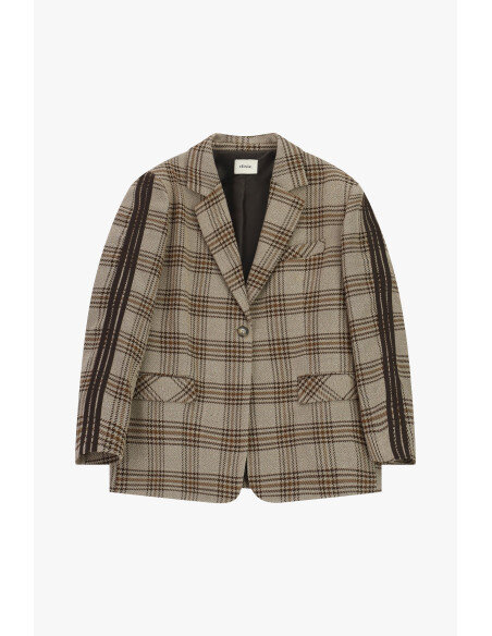 Blazer à carreaux avec rayures sur les manches Dixie - Beige