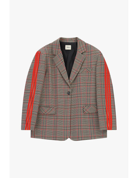 Blazer A Quadri Con Righe Sulle Maniche Dixie - Rosso