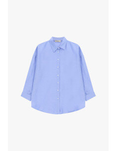Camicia Over Con Maniche A Tre Quarti Dixie - Celeste 2