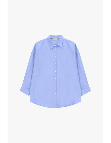 Camicia Over Con Maniche A Tre Quarti Dixie - Celeste