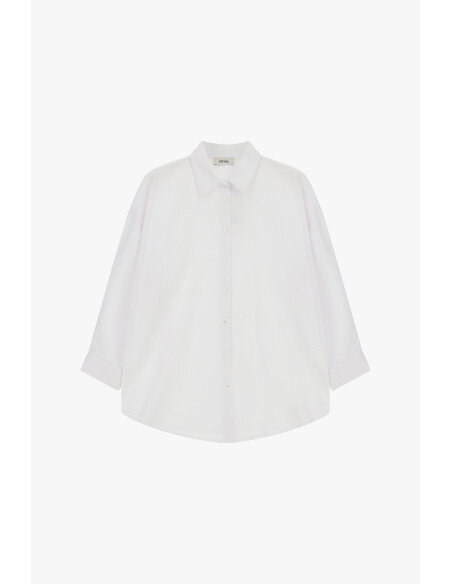 Oversized Blouse with Three-Quarter Sleeves Dixie - White