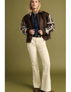 Mid-Rise Flared Trousers with Pockets Please