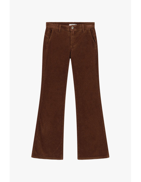 Pantaloni Svasati A Vita Media Con Tasche Please - Marrone