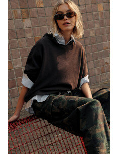 Pull oversize à épaules tombantes Please - Marron 2