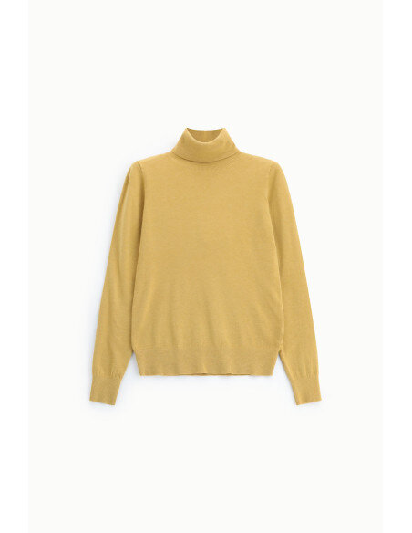 Pull à col roulé coupe regular unie Please – Moutarde