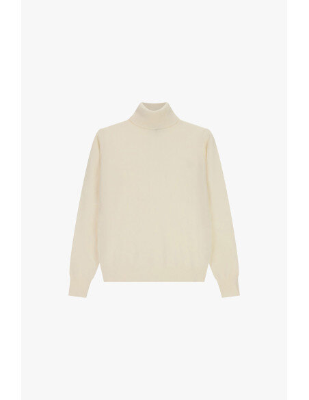Maglione Dolcevita Regular-Fit Tinta Unita Please - Crema