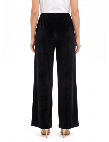 Pantalon palazzo en velours à taille souple élastiquée Rinascimento
