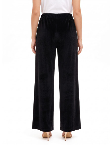 Pantalon palazzo en velours à taille souple élastiquée Rinascimento
