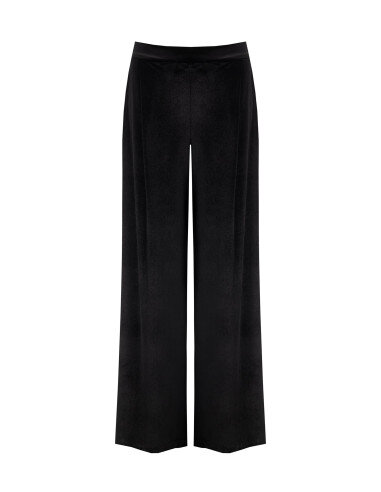Pantalon palazzo en velours à taille souple élastiquée Rinascimento