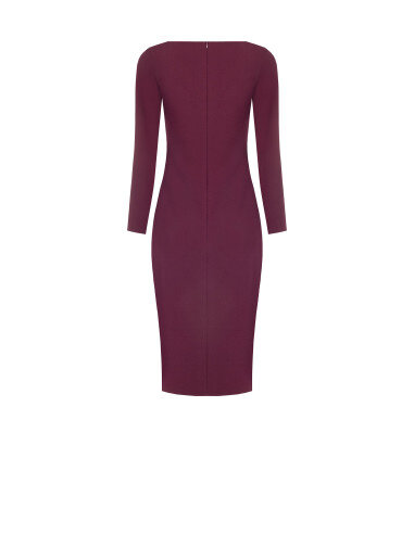 Robe midi moulante en mélange de viscose avec fronces asymétriques Rinascimento