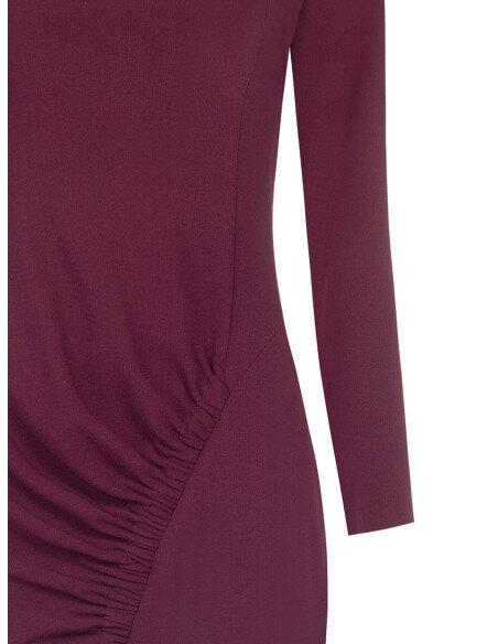Robe midi moulante en mélange de viscose avec fronces asymétriques Rinascimento