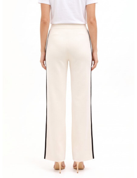 Pantalon large en maille avec bordures contrastantes Rinascimento