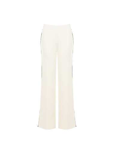 Pantalon large en maille avec bordures contrastantes Rinascimento
