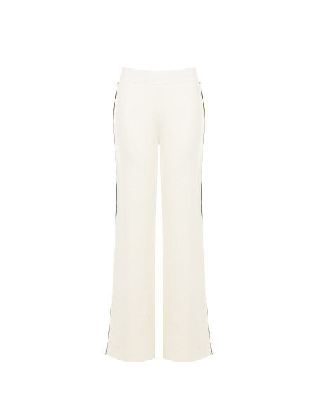 Pantalon large en maille avec bordures contrastantes Rinascimento