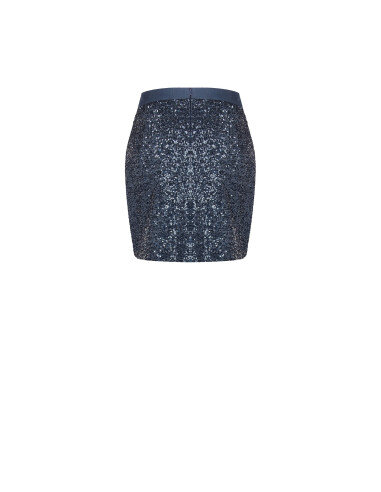 Sequined Mini Skirt with Denim Waistband Rinascimento