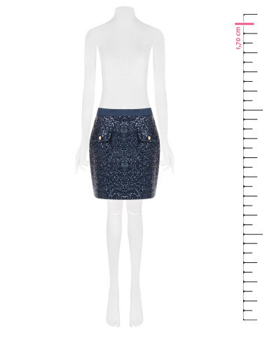 Sequined Mini Skirt with Denim Waistband Rinascimento